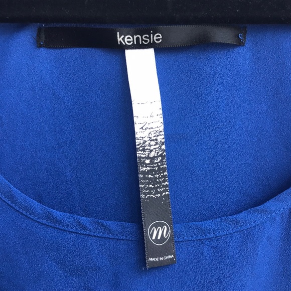 Kensie Blue Tank with silver sequin stripes - Picture 2 of 3